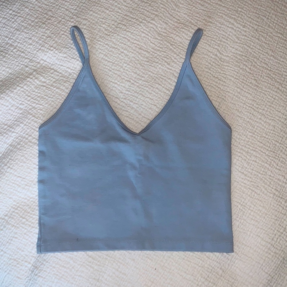 Aritzia Crop Baby Blue Tank